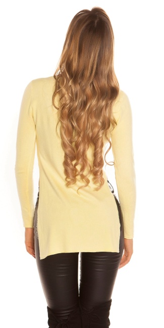 High Low fineknitted Jumper bellyfree Yellow